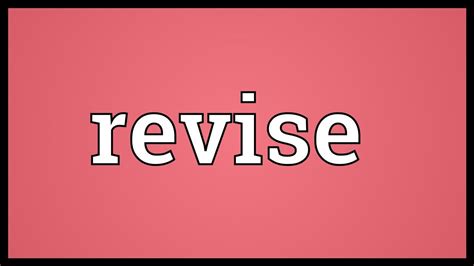 revise meaning youtube