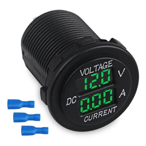 dual usb charger led digital display voltage amp meter