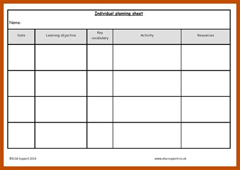 printable planning sheets
