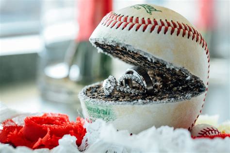 Rings In A Baseball Baseball Wedding Ideas Popsugar