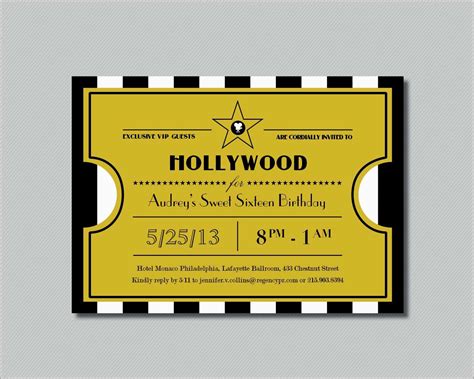 hollywood invitation templates business template ideas