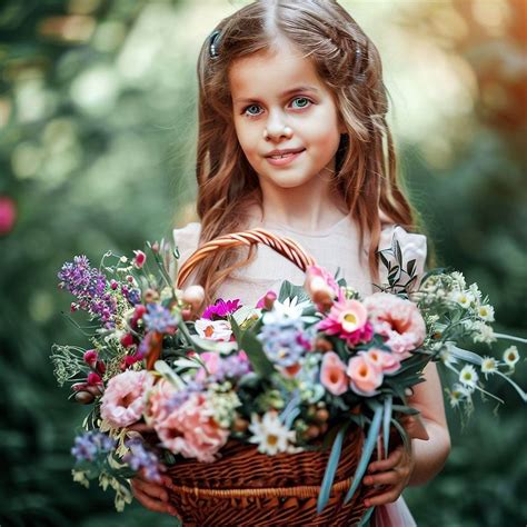 Cute Girl With Flowers Free Photo On Pixabay Pixabay