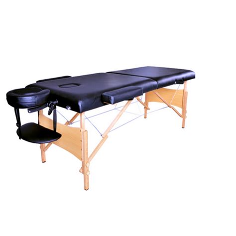 Spa Bodybuilding Massage Table 2 Sections 84 Folding Portable Black