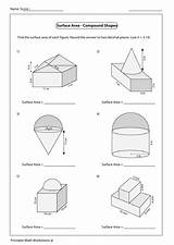 Area Shapes Worksheet Surface Compound Pdf Printable sketch template