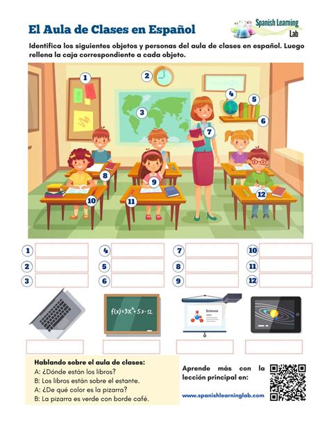 classroom  spanish  worksheet spanish classroom activities