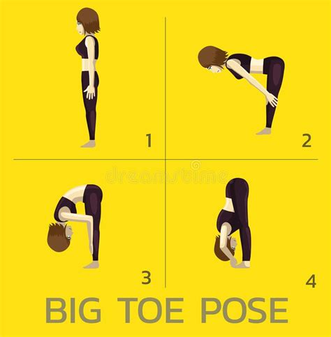 big toe pose yoga manga tutorial wie cartoon vector illustration vektor