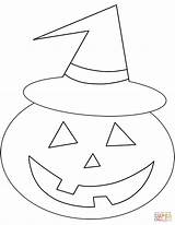 Pumpkin Coloring Pages Smiling Lantern Jack Printable Halloween Print Drawing sketch template