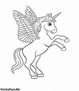 Coloring Einhorn Pegasus Kleurplaat Malvorlagen Pferd Ausmalbild Ausdrucken Unicorns Eenhoorn Vleugels Licorne Getdrawings Cheval Flügel Coloringpages Winged Dieren Flügeln Unicornio sketch template