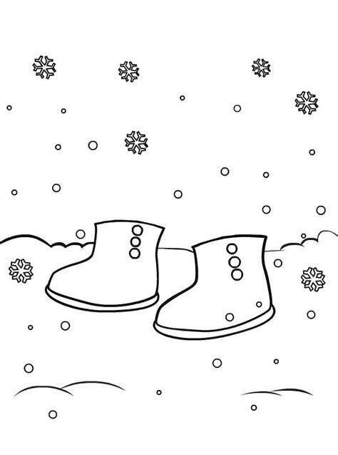 winter boots coloring pages book  kids