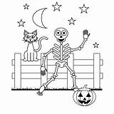 Coloring Pages Skeleton Halloween Cave Her Kids Printable Print Size sketch template