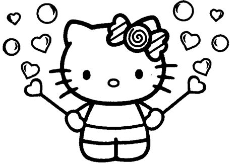 kitty  face colouring pages