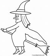 Broom Witches Draw sketch template