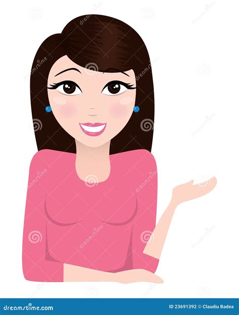 Pretty Brunette Woman Stock Vector Illustration Of Girl 23691392