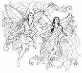 Coloring Pages Fairy Adults Adult Printable Fairies Gothic Grayscale Angel Advanced Book Color Coloriage Deviantart Elf Elves Drawing Ups Grown sketch template