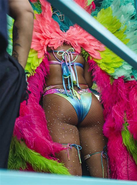 almost naked rihanna at barbadian mating festival — pussy