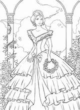 Coloring Victorian Pages Adult Lady Ladies Dress Printable Color Adults Detailed Sheets Beautiful Line Bing Print Printables Pretty Boy Gown sketch template