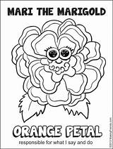 Daisy Coloring Girl Pages Scouts Scout Petal Mari Marigold Orange Popular sketch template