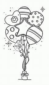 Coloring Pages Birthday Printable Kids Balloons Balloon Holiday Happy Color Drawings Print Template Printables Popular Comments sketch template