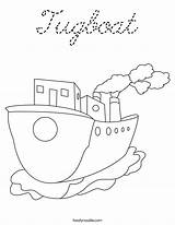 Coloring Boat Tugboat Cursive Built California Usa Tug Twistynoodle Change Template Noodle sketch template