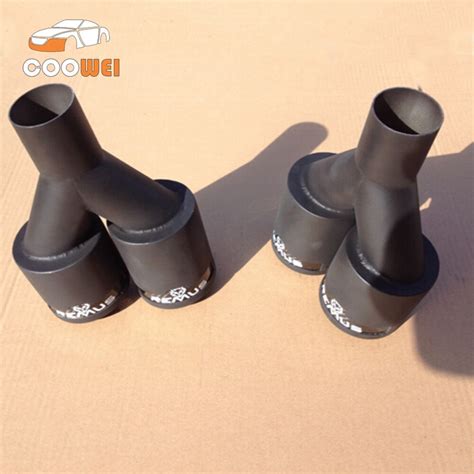 pair universal remus exhaust matt black mm  mm  carbon fiber rear dual exhaust tips