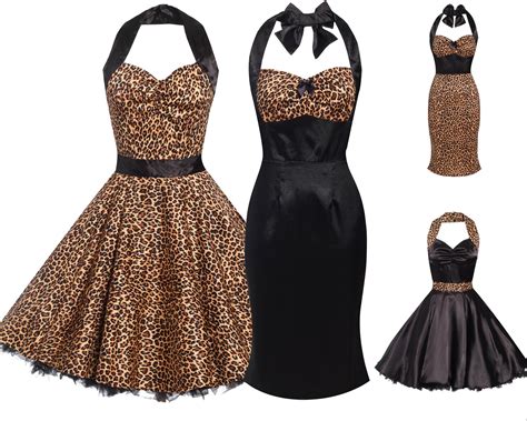 new ladies 50s retro vintage style rockabilly pinup leopard print party dress o goodness love