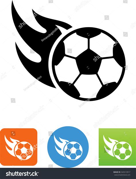 Flaming Soccer Ball Icon Vector De Stock Libre De Regalías 545513917