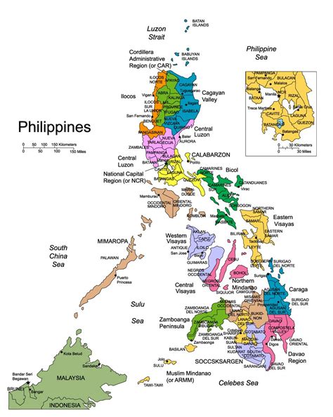 detallado mapa administrativo de filipinas filipinas asia mapas