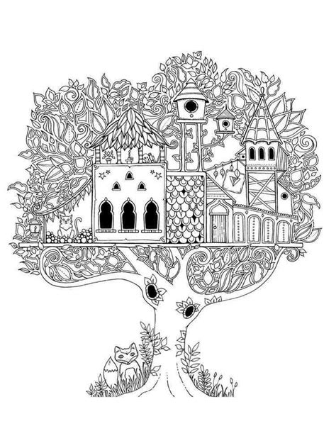 tree coloring pages  adults background drawer