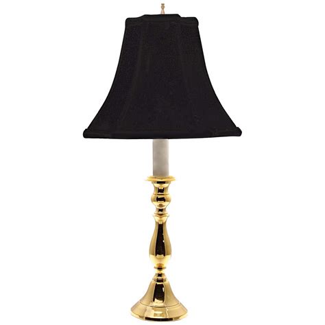 polished brass black shade candlestick  high table lamp  lamps