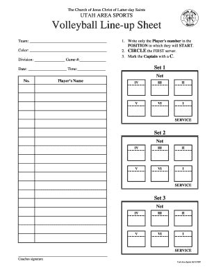 volleyball lineup generator fill  printable fillable blank