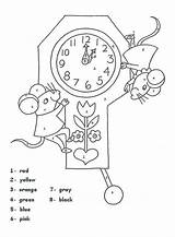 Clock Worksheets Kindergarten Color Coloring Worksheet Number Grade Printable Numbers Time Calendar Activities Pages Recess First Info sketch template