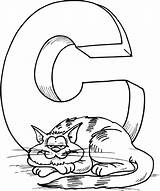 Letter Coloring Pages Colouring Cat Preschoolers sketch template