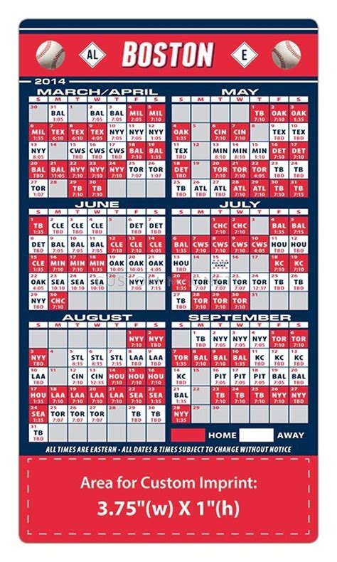 boston red sox baseball team schedule magnets    custom magnets