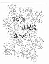 Coloring Safe Pages Self Books Etsystatic Affirmations sketch template
