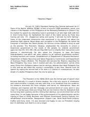 reaction paper  president rodrigo dutertedocx reaction paper