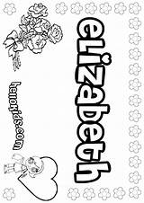 Elizabeth Coloring Pages Girls Name Color Names Print Hellokids Source Online Visit sketch template