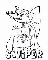 Swiper Coloring Pages Fox Printable Template Getcolorings sketch template