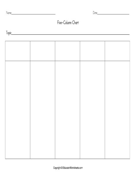 printable blank chart printable templates