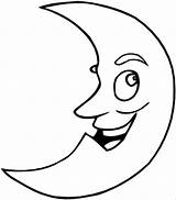 Lachender Halbmond Mond Sonne Sterne Malvorlage Malvorlagen sketch template