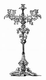 Clipart Candelabra Candle Victorian Vintage Holder Clip Antique Engraving Drawing Cliparts Candles Olddesignshop Clipground Illustration Old Dibujo Library Choose Board sketch template