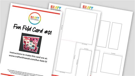 quick easy fun fold card template craft  sarah