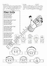 Finger Family Song Puppets Worksheet Lyrics Eslprintables Preschool Esl sketch template