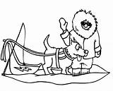 Sled Dog Pages Coloring Eskimo Getcolorings Girl Color sketch template