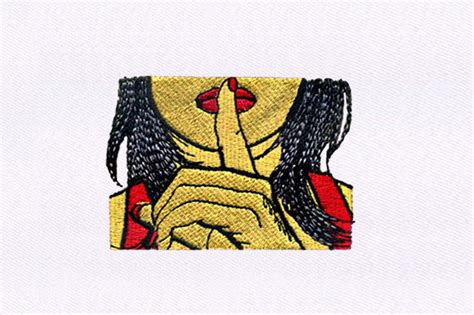 ispirational art hushing woman embroidery
