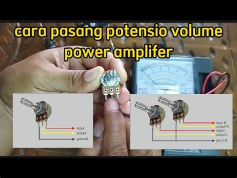 pasang potensio volume power amplifer youtube