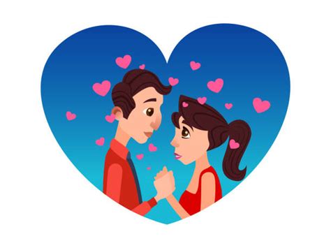 Cartoon Of Couple Kissing Rain Illustrations Royalty Free