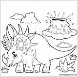 Coloring Styracosaurus Book Dinosaurs Pages Dinosaur Topic Color Illustration Vector Preview sketch template