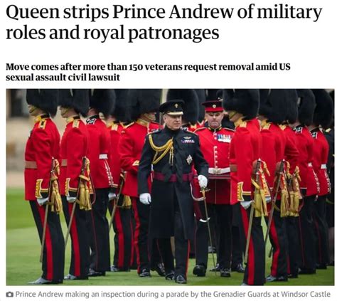 Queen Strips Prince Andrew Of Military Roles And Royal Patronages Move