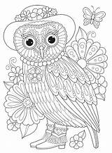 Coloring Pages Owl Abstract Thaneeya Mcardle Owls Adult Printable Getcolorings Book Color sketch template