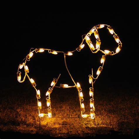 holiday lights led standing lamb light display